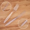 Itopfox Cutlery Set - Clear Heavyweight Disposable Plastic Utensils, Forks, Spoons, Knives, 300 Count Combo Box for Parties, Weddings, BBQs - 4 of 4