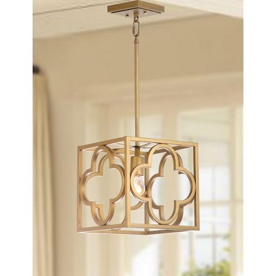 Contemporary Gold Metal Trellis Pendant Light