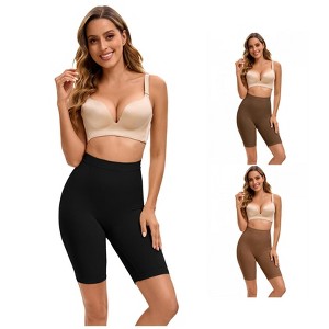 INSPIRE CHIC 3 Pcs Women's Butt Lifter Thigh Slimmers High Elasticity Control Waist Panties - 1 of 4