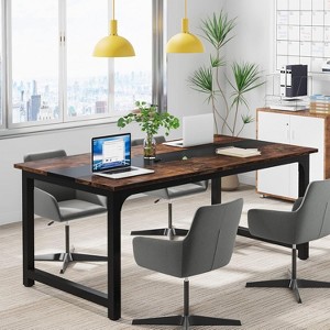 PAGED Large Modern Computer Desk, Heavy Duty Office Desk with Steel Frame & Spacious Desktop for Living Room - 1 of 4