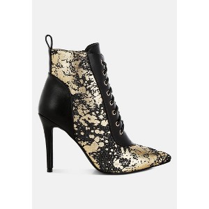 Fat Cat Abstract Pattern Lace-Up Ankle Boots - 1 of 4