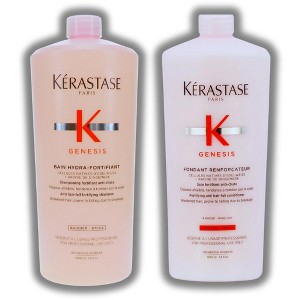 Kerastase Genesis Bain Hydra-Fortifiant Anti-Hair Fall Fortifying Shampoo & Fondant Renforcateur Conditioner (34.0 oz XXL DUO SET) - 1 of 2
