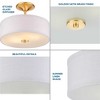 Progress Lighting, Inspire Collection, 2-Light Semi-Flush Mount, Satin Brass, Summer Linen Shade - 3 of 4