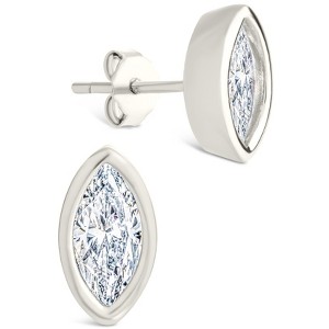 SHINE by Sterling Forever Sterling Silver Marquise Cut Bezel Set Stud Earrings - 1 of 4