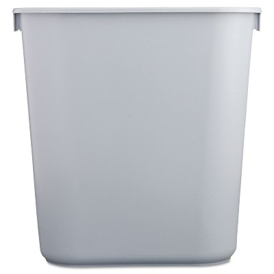 RUBBERMAID COMMERCIAL PRODUCTS FG295500GRAY Wastebasket,Rectangular,3-1/4 