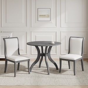3-Piece Dining Set with Round Table and 2 Armless Chairs - 1 of 4