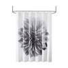 VYNXARIA Modern contemporary shower curtain,Photo realistic floral print design on solid,Gray - 2 of 4