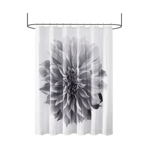 Gracie Mills Candace 200TC Modern Floral Cotton Shower Curtain - 1 of 4