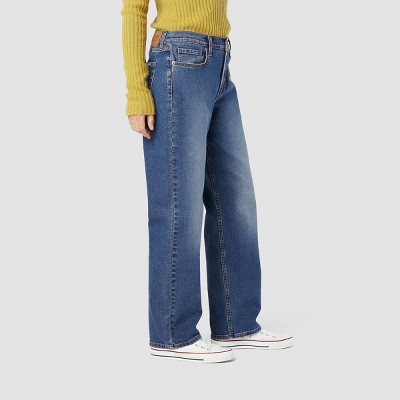 denizen from levi's women's high rise loose wide leg jeans