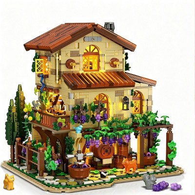 Insoon Chateau House Building Set, 1826PCS Vineyard Castle Cabin Building Block Kit for Adults and Kids