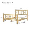 Rustic Style Queen/King Size Solid Pine Cylinder Construction Bed, Farmhouse Log Bed Frame Fits Mattress and Box Spring, Natural - ModernLuxe - 3 of 4