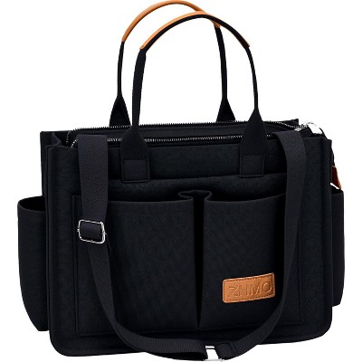 Tote Bag for Women With Compartments,Large Canvas Tote Women's Purse Crossbody Bags Work