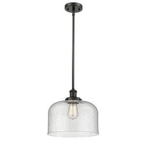 Bell - 1 Light Stem Hung Mini Pendant In Industrial Style-10 Inches Tall and 12 Inches Wide - 1 of 1