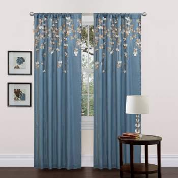 Flower Drops Light Filtering Window Curtain Panel - Lush Décor