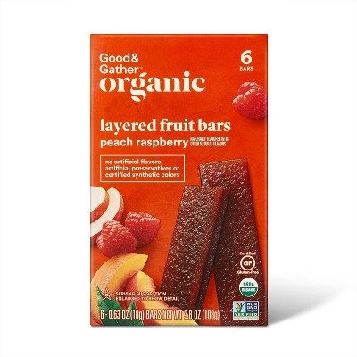 Organic Peach Raspberry Flavored Fruit Bar - 3.8oz/6ct - Good & Gather™