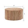 INFURNIC Coffee Tables Handcrafted Round Wooden Coffee Table with Carved Top and Natural Finish Modern Rustic Design, Brown, 32"*32"*17" - 4 of 4