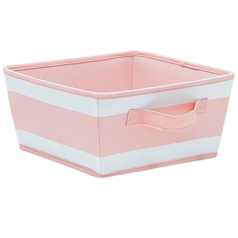 Pink fabric on sale toy box