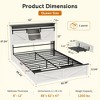 Kumasinova Farmhouse Bed Frame with Storage Headboard,Drawers,LED Lights and Charging Station,Platform Bed with Steel Slats,1200lbs Max - 3 of 4
