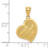 Black Bow Jewelry 14k Yellow Gold Mom I Love You/Cross Reversible Heart Pendant, 14mm - 4 of 4