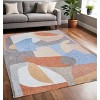 HomeRoots 5' X 7' Blue and Gray Abstract Non Skid Area Rug - 2 of 4