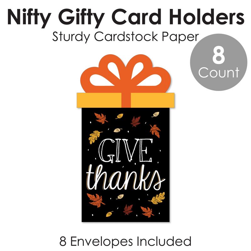 Big Dot of Happiness Give Thanks - Thanksgiving Party Money and Gift Card Sleeves - Nifty Gifty Card Holders - Set of 8, 5 of 9