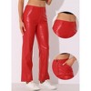 INSPIRE CHIC Women's High Waist Straight Leg Side Pockets Casual Punk Faux Leather Pants - 2 of 4