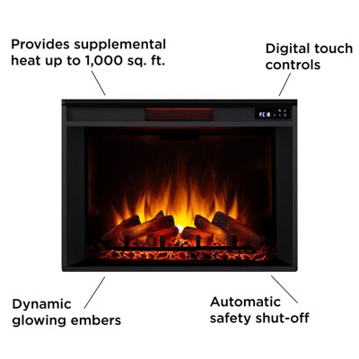 Tracey 84" Black Wood Electric Fireplace TV Stand