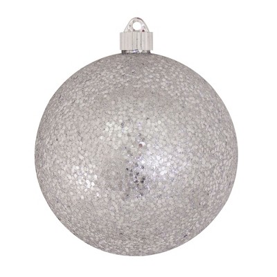 Christmas by Krebs 2ct Silver Shatterproof Glitter Christmas Ball Ornaments 6" (150mm)