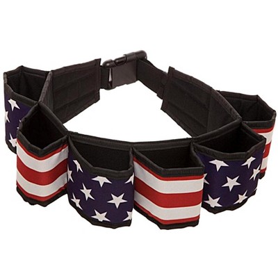 American Flag Belt 6 Pack Drink Soda Can Holder USA Flag Utility Adjustable Belt BBQ Fourth of July Summer Accessories Multicoloured