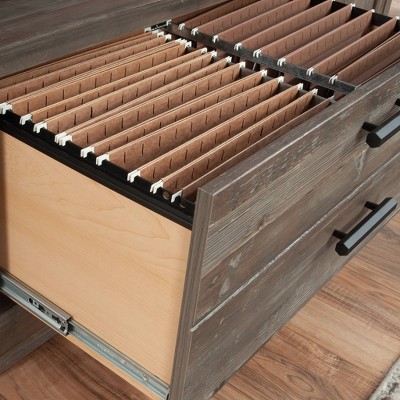 Pebble Pine Rustic Lateral File Credenza with Adjustable Shelf