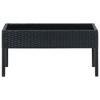 vidaXL Patio Table Black 29.5 in.x15.7 in.x14.6 in. Poly Rattan - 2 of 4