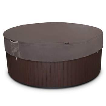 Classic Accessories Ravenna Round Hot Tub Cover, Water-Resistant, Durable Polyester, Dark Taupe