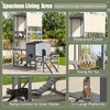 ELJGET Large Catio Outdoor Cat Enclosure,  2 Combination Wooden Cat Cage with Jumping Platforms and Cat Swing, Removable Waterproof Cover, Gray - 4 of 4