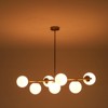 Rennnsan Nestalyn 40" W 7 - Light Linear Bubble Milk Glass Modern Dimmable Kitchen Island Pendant in Gold - 2 of 4
