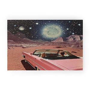 Samantha Hearn Pink Car in Space Vintage Welcome Mat - society6 - 1 of 3
