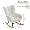 Nursery Rocking Chair, Living Room Glider Rocker for Breastfeeding, Comfy Accent Chairs for Bedroom, Plush Teddy Upholstered Armchairs Indoor - 3 of 4