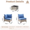 XIZZI 5PCS Furniture Set, Rattan Modular Sectional Sofa, Outside Coversation Set with Solar Coffee Table for Porch Balcony Backyard Poolside - 4 of 4