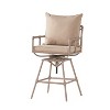 Gulches Outdoor Patio Swivel Bar Stool Height Adjustable Barstool with Cushions£¬Antique Brass - 3 of 4