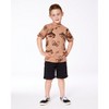 Deux par Deux Boy Printed Organic Cotton Tee Beige and Black Dinos - 3 of 4