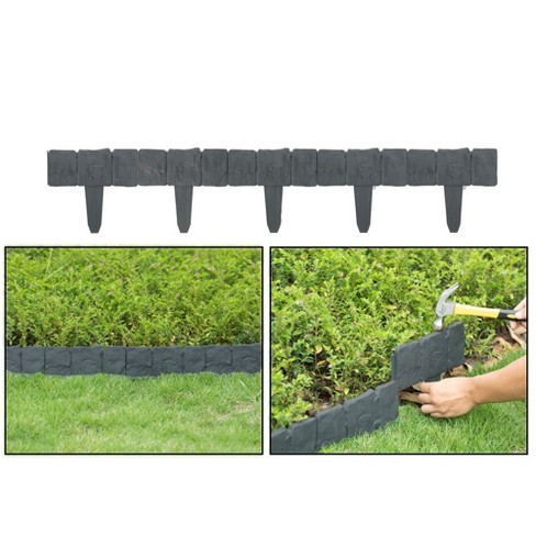 Gardenised Cobbled Stone Outdoor Lawn Edging Gate 10pk Interlocking ...