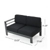 Christopher Knight Home Cape Coral Outdoor Aluminum 6 Seater Sectional Sofa and Club Chair Chat Set - 3 of 4