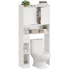 Over The Toilet Storage Cabinet, Tall Storage Cabinet Over Toilet with 2 Sliding Barn Door & Toilet Paper Holder Stand, Space-Saving Toilet Rack - 2 of 4