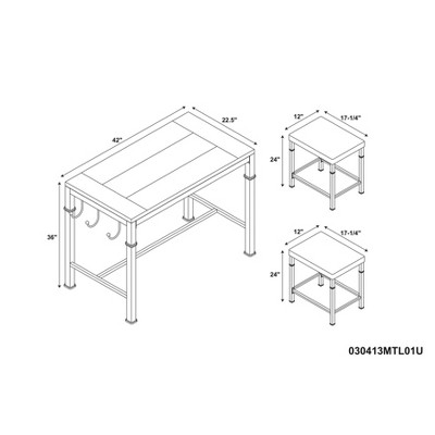 Austin 3-Piece Brown Faux Leather and Wood Pub Set