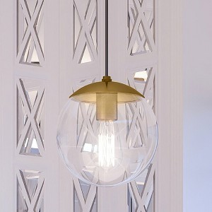 Urban Ambiance Luxury Minimalist Pendant 8.75''H x 8''W,  Brushed Bronze Finish,  Canton Collection, UHP4011 - 1 of 4