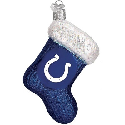 Old World Christmas Blown Glass Ornament for Christmas Tree, Indianapolis Colts Stocking