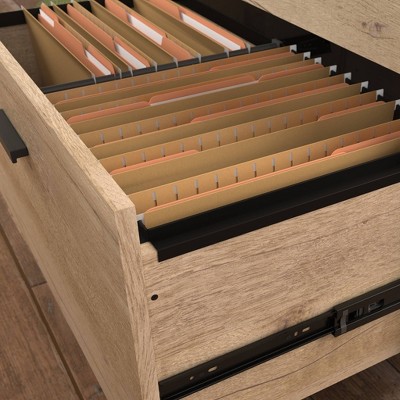 Prime Oak and Slate Gray 2-Drawer Lockable Lateral File Cabinet