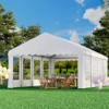 EROMMY Heavy Duty Party Tent Gazebo For Events, Weddings, Bbqs - Removable Sidewall Windows & Storage Bags Included, White - 3 of 4