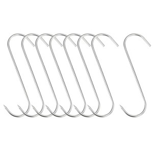Unique Bargains Stainless Steel S-Shaped Utility Fish Beef Hanging Meat Hook 8 Pcs - 1 of 3
