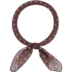 INSPIRE CHIC Women Polka Dots Cotton Linen Retro Solid Color Plain Square Neck Scarves 1Pc - 1 of 4