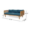 Christopher Knight Home Panfilo Acacia Wood Upholstered 3 Seater Daybed with Coffee Table - 3 of 4